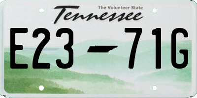 TN license plate E2371G