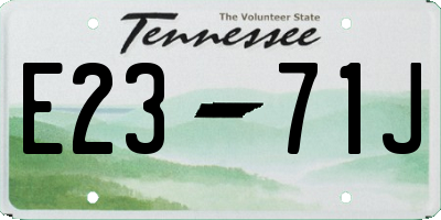 TN license plate E2371J