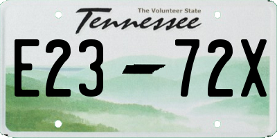 TN license plate E2372X