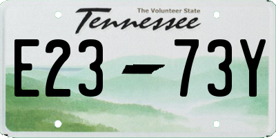 TN license plate E2373Y