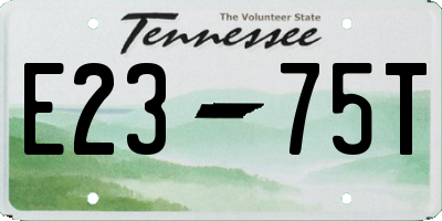 TN license plate E2375T