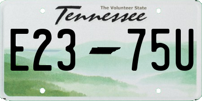 TN license plate E2375U