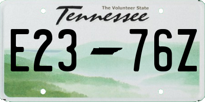 TN license plate E2376Z