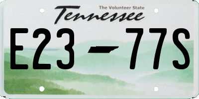 TN license plate E2377S