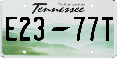 TN license plate E2377T