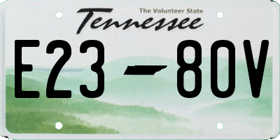 TN license plate E2380V