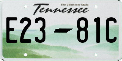 TN license plate E2381C