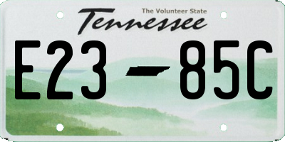 TN license plate E2385C