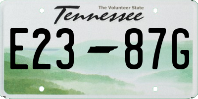 TN license plate E2387G