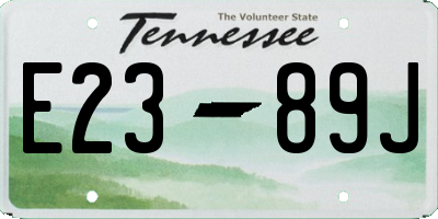 TN license plate E2389J