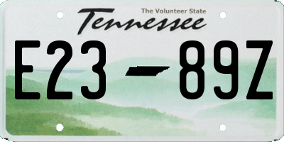TN license plate E2389Z