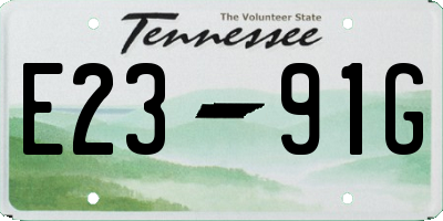 TN license plate E2391G