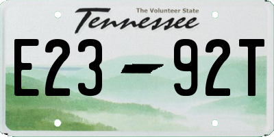 TN license plate E2392T
