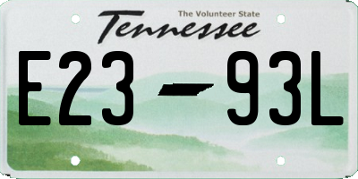 TN license plate E2393L