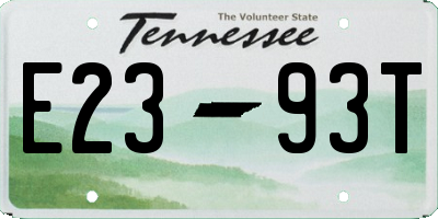 TN license plate E2393T