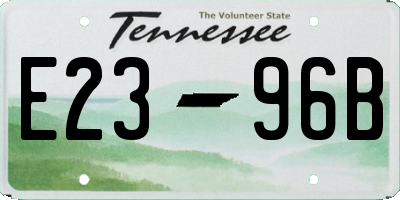 TN license plate E2396B