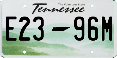TN license plate E2396M