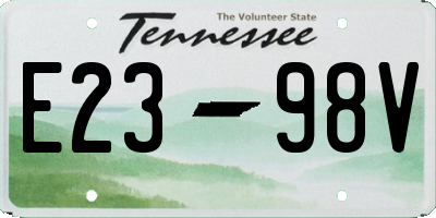 TN license plate E2398V