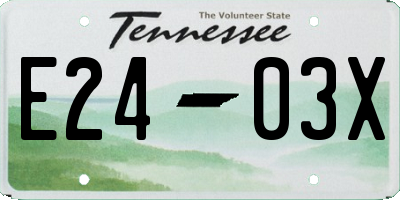 TN license plate E2403X