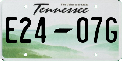 TN license plate E2407G