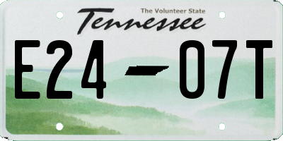 TN license plate E2407T