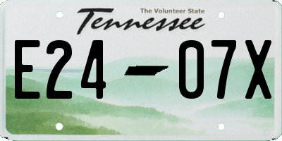 TN license plate E2407X
