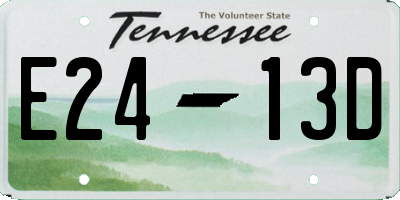 TN license plate E2413D