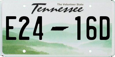 TN license plate E2416D