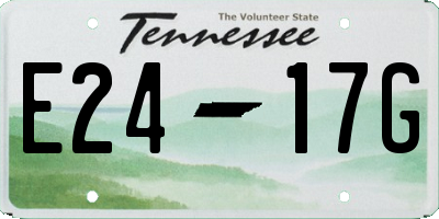 TN license plate E2417G