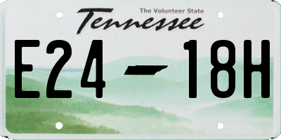 TN license plate E2418H