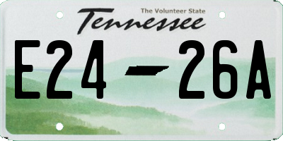 TN license plate E2426A