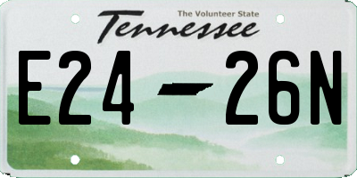 TN license plate E2426N