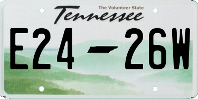 TN license plate E2426W
