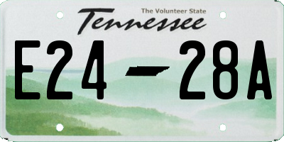 TN license plate E2428A