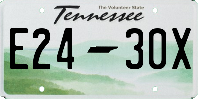 TN license plate E2430X