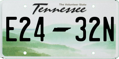 TN license plate E2432N