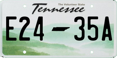TN license plate E2435A