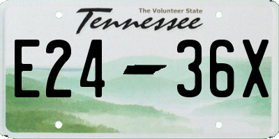TN license plate E2436X