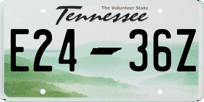 TN license plate E2436Z