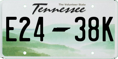 TN license plate E2438K