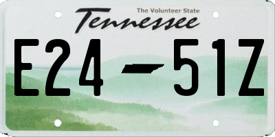 TN license plate E2451Z