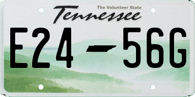 TN license plate E2456G
