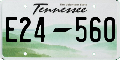 TN license plate E2456O