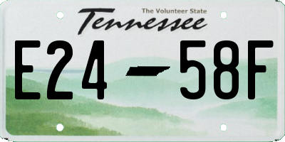 TN license plate E2458F