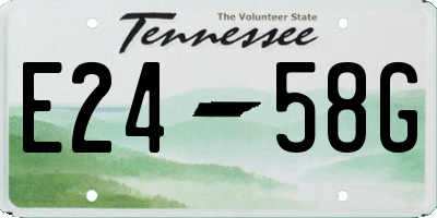 TN license plate E2458G