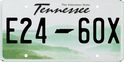 TN license plate E2460X