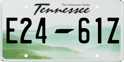 TN license plate E2461Z