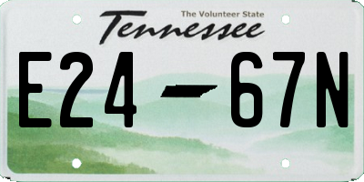TN license plate E2467N