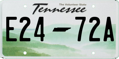 TN license plate E2472A