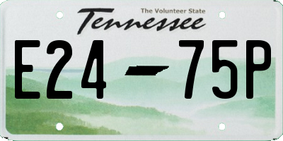 TN license plate E2475P
